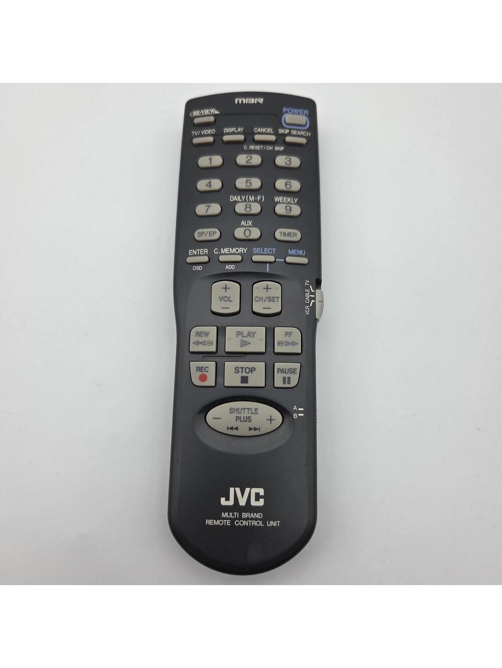 Genuine JVC UR64EC1623 Multi Brand Remote Control Unit For VCR/Cable/TV - Tested